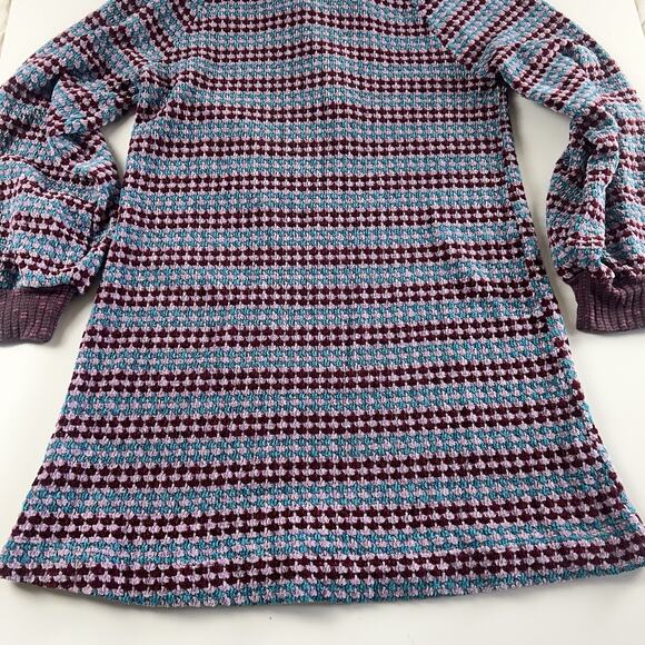Free People Maggie Sweater Mini Short Dress Chunky Soft Collared Purple Large - Picture 15 of 16